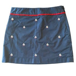 Vineyard Vines Skirt Womens 6 White Sailboats Nautical Coastal